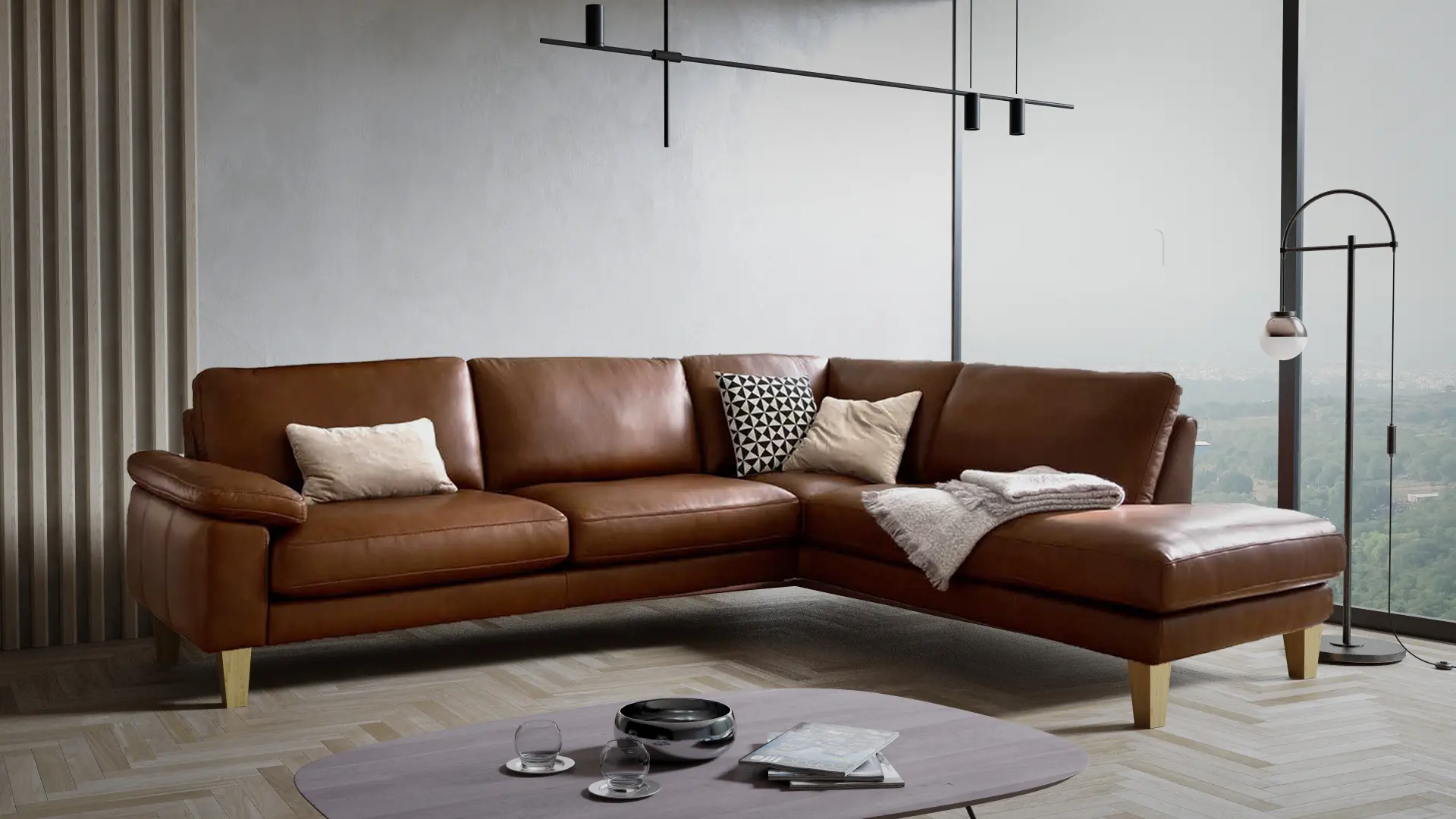 Ecksofa aus Echtleder – extra groß, besonders bequem, zeitlos schön